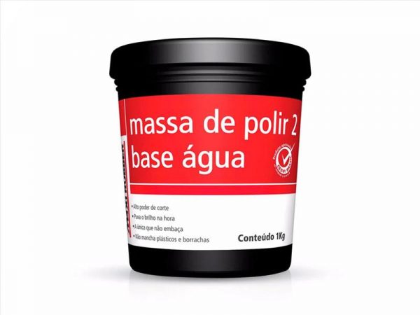 MASSA POLIR N2 BASE AGUA 1KG MAXI RUBBER