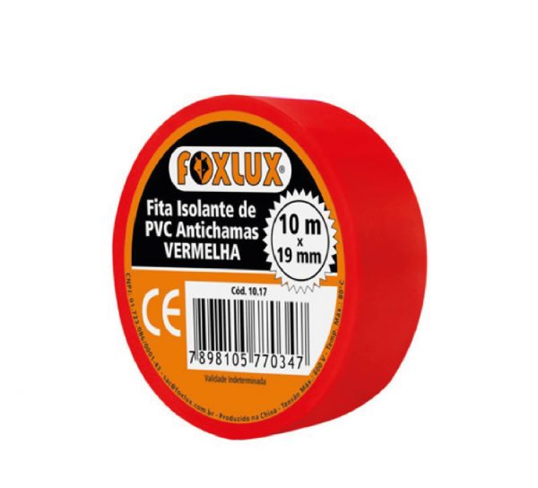 FITA ISOLANTE 19X10 VERMELHA FOXLUX 1017
