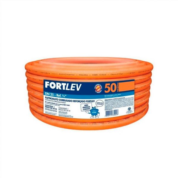 MANGUEIRA CORR 25MM 50M LARANJA FORTLEV