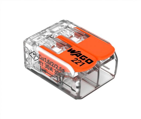 CONECTOR EMENDA 2 POLOS 6MM WAGO 221-612