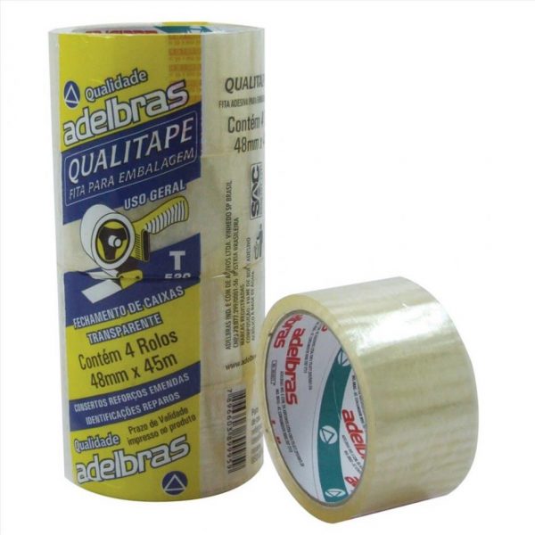 FITA ADESIVA EMBALAGEM 48X40 TRANSPARENTE ADELBAS