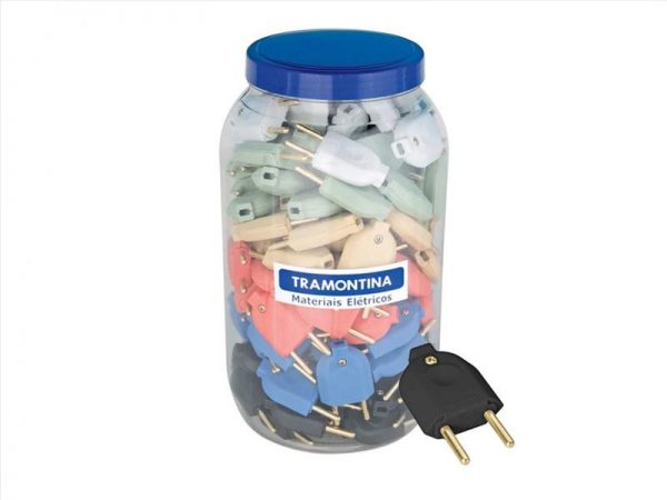 POTE PLUG MACHO CORES 2P 10A C/120UNID TRAMON 57420/901