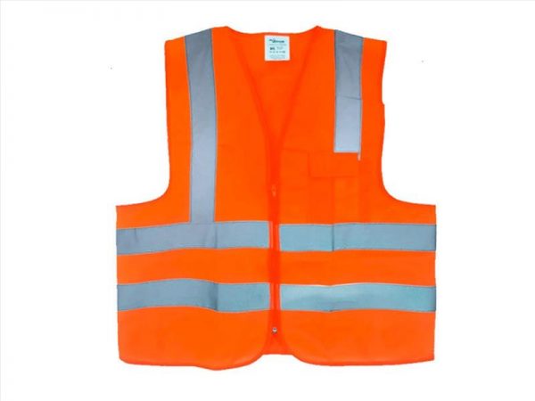 COLETE REFLETIVO LARANJA C/ BOLSO PLASTCOR