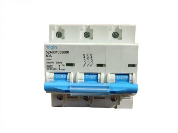 DISJUNTOR ELGIN DIN TRIPOLAR 3X80A 3080