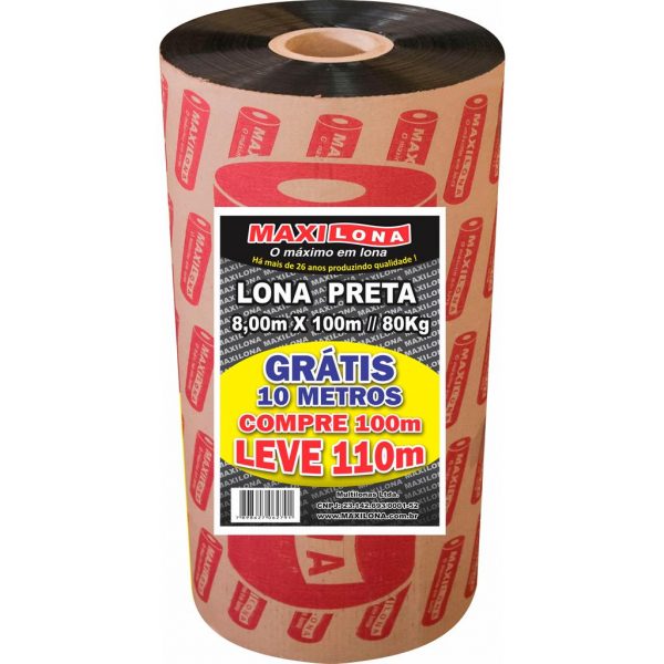 LONA PRETA 8X100 80KG MAXILONA 100MIC