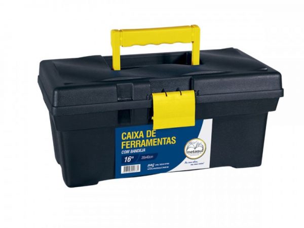 CAIXA FERRAMENTA PLASTICA 16 METASUL PRETA