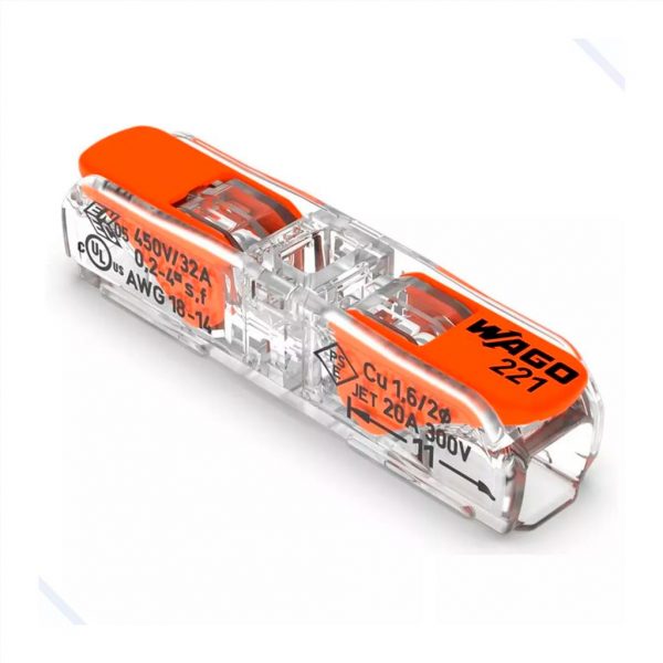 CONECTOR EMENDA EM LINHA 4MM WAGO 221-2411