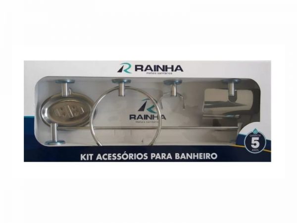 KIT BANHEIRO 5 PECAS STANDARD RAINHA INOX