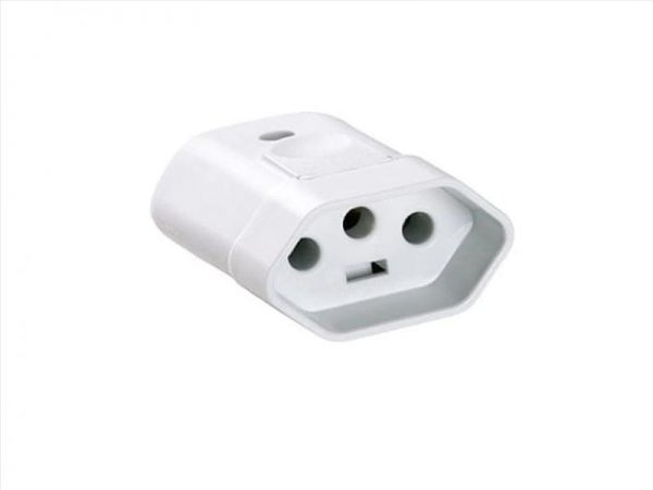 PLUGUE FEMEA BCO 2P+T 20A TRAMONTIN 57402/055