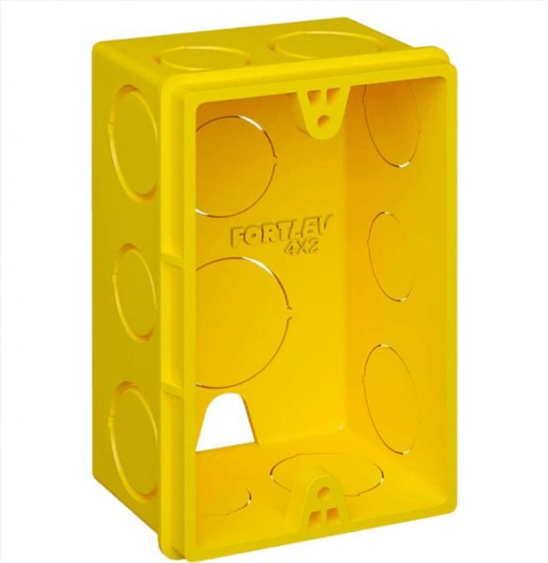 CAIXA LUZ 4X2 PVC AMARELA FORTLEV