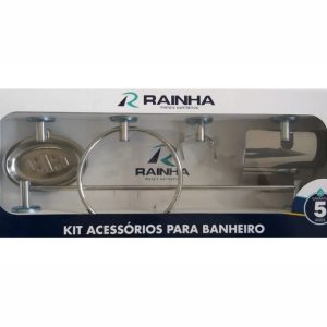 KIT BANHEIRO 5 PECAS STANDARD RAINHA INOX
