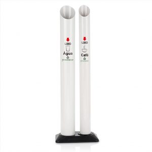 LIXEIRA ECO COPO DESCARTAVEL DUPLO AGUA/CAFE BCA PREMISSE 340270-01