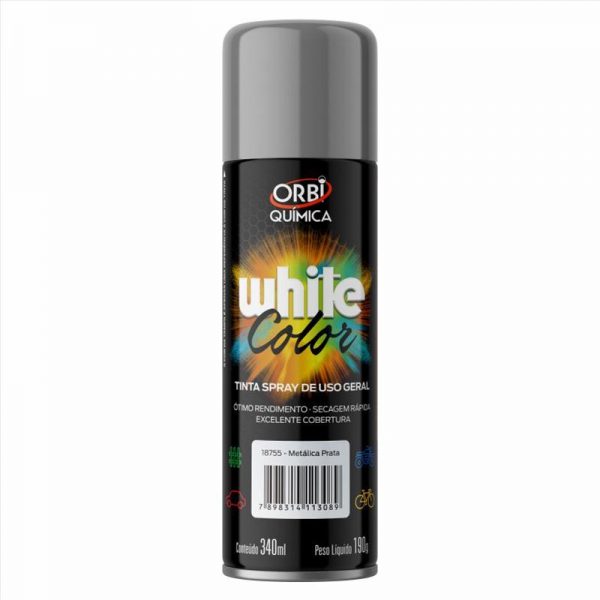 TINTA SPRAY PRATA METALICO 190G/340ML ORBI 18755