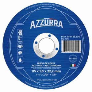 DISCO CORTE INOX 4.1/2X1MMX22M AZZURRA