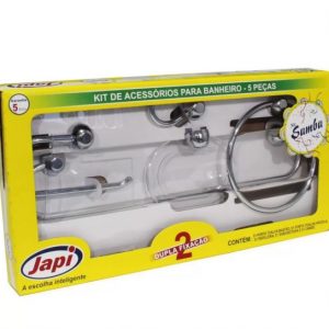 KIT ACESS. BANHEIRO 5PC ABS CROMADO JAPI JKSC