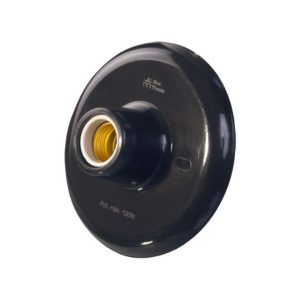 PLAFON B/PORCELANA PRETO 100W MECTRO 30126