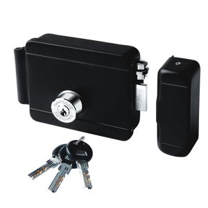 FECHADURA ELETRICA 12V PRETA SOPRANO