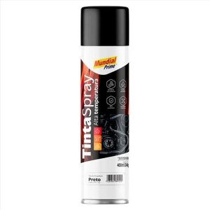 TINTA SPRAY ALTA TEMP PRETO FOSCO 400ML/240G MUNDIAL