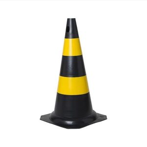 CONE PRETO/AMARELO 50CM PLASTCOR