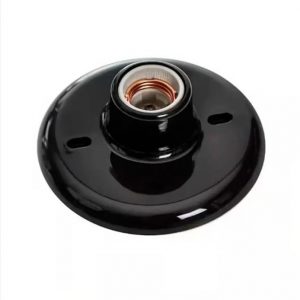 PLAFON B/PORCELANA TERMOPLASTICO E27 PRETO OPL 3296