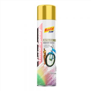 TINTA SPRAY METALICA OURO 400ML/240G MUNDIAL