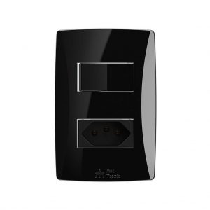 1 INT SIMPLES + TOM 2P+T 10A PETRA BLACK MEC 49049