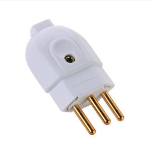 PLUGUE MACHO BCO 2P+T 20A TRAMONTIN 57402/007