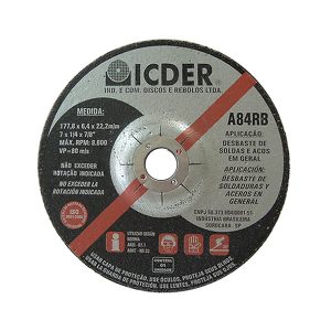DISCO DESBASTE 7"X1/4X7/8 ICDER A82RB