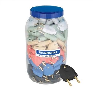 POTE PLUG MACHO CORES 2P 10A C/120UNID TRAMON 57420/901