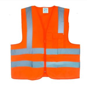 COLETE REFLETIVO LARANJA C/ BOLSO PLASTCOR